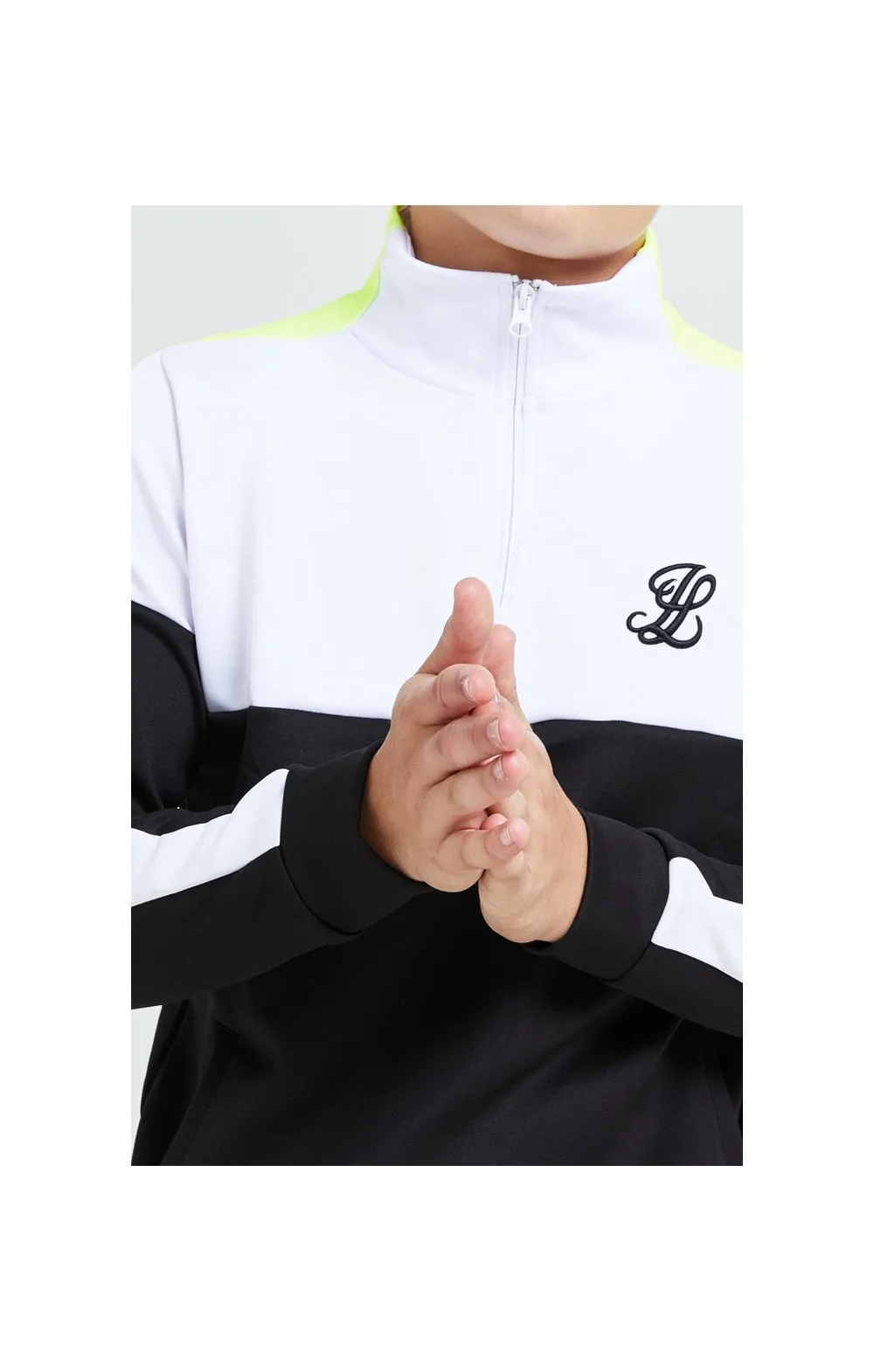 Illusive London Fade Funnel Neck Hoodie - Black,White & Neon Yellow sold by Siksilk product image thumbnail 2