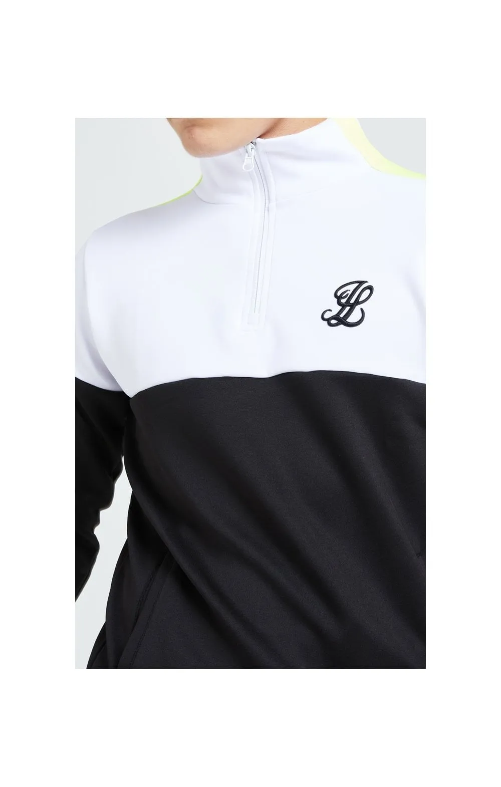 Illusive London Fade Funnel Neck Hoodie - Black,White & Neon Yellow sold by Siksilk product image thumbnail 3