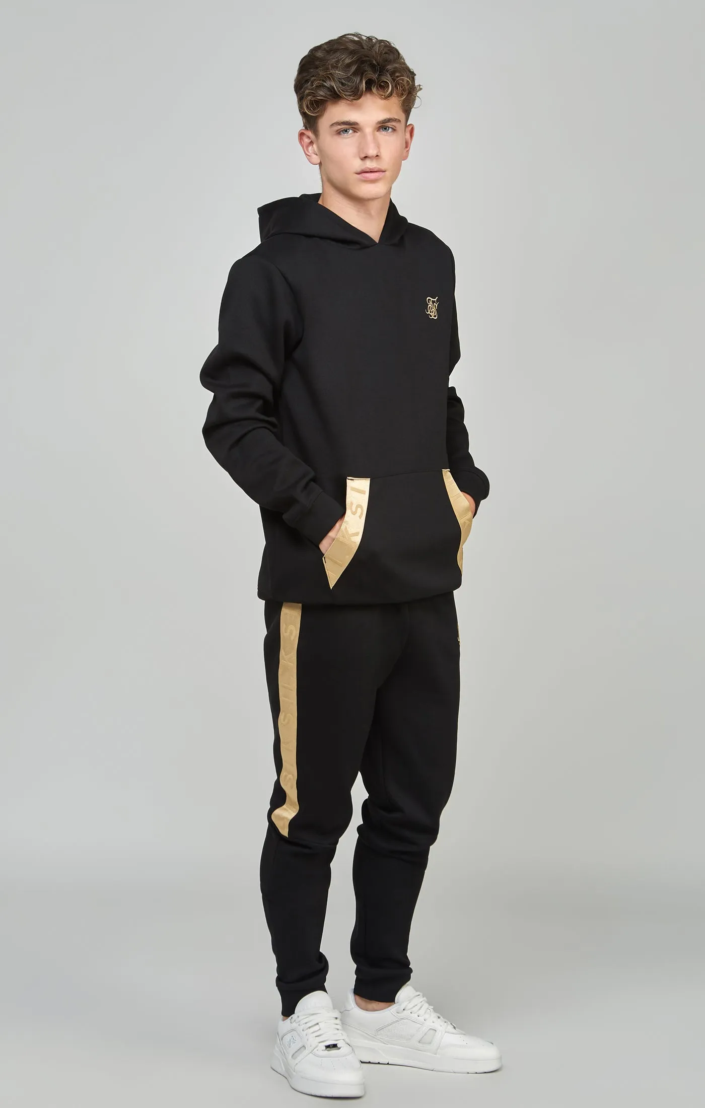 Boys Black Taped Hoodie sold by Siksilk product image thumbnail 4
