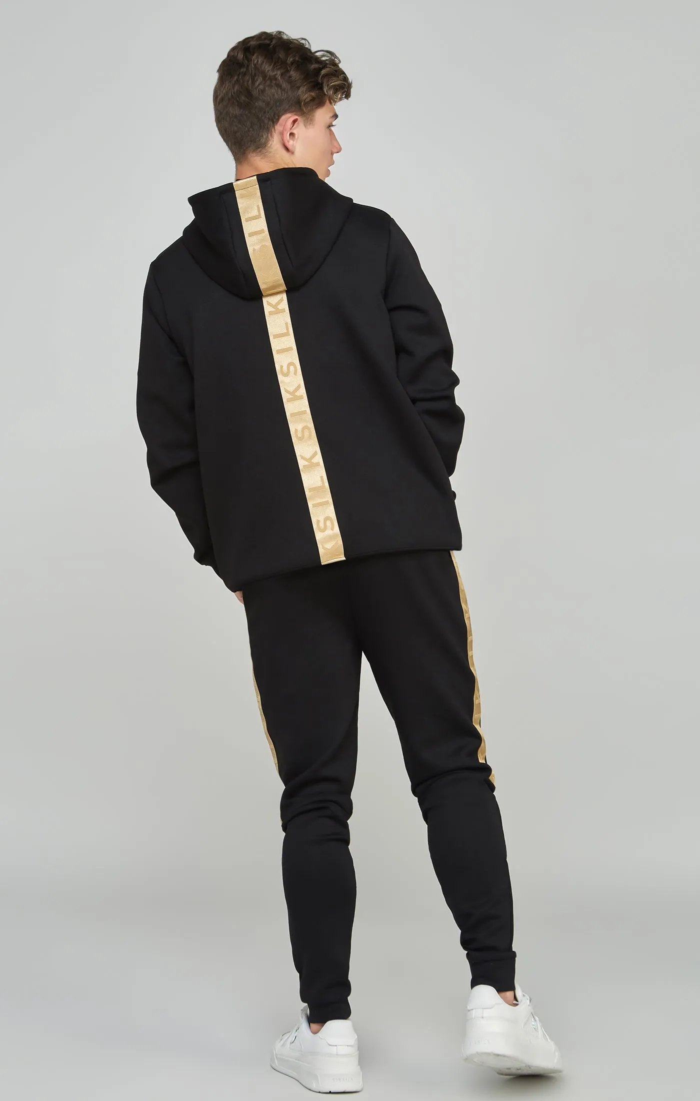 Boys Black Taped Hoodie sold by Siksilk product image thumbnail 5