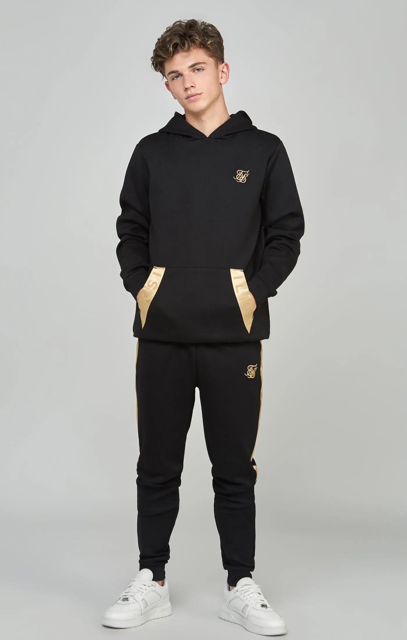 Boys Black Taped Hoodie sold by Siksilk product image thumbnail 2