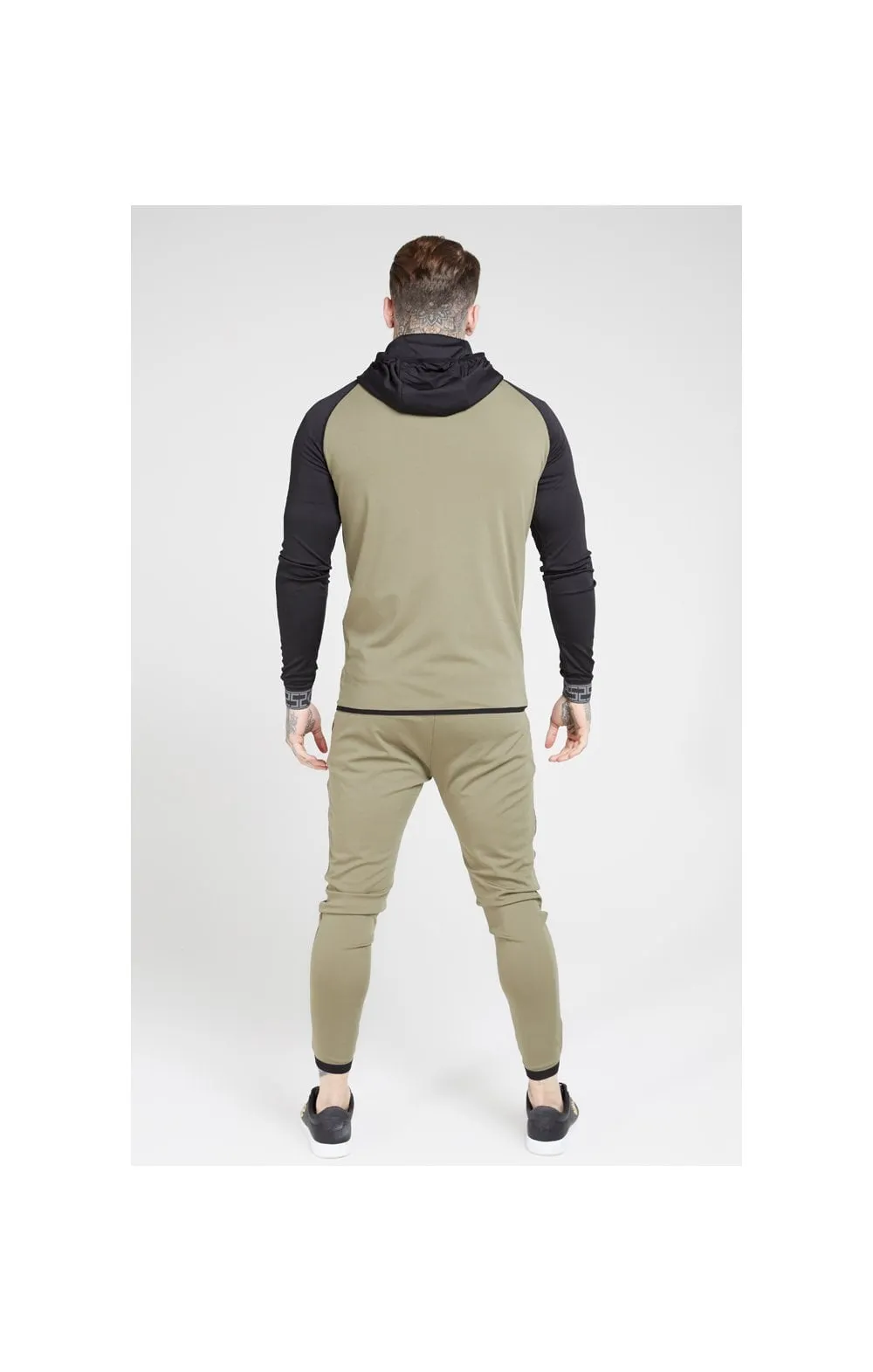 SikSilk Scope Zip Through Hoodie – Khaki & Black sold by Siksilk product image thumbnail 5