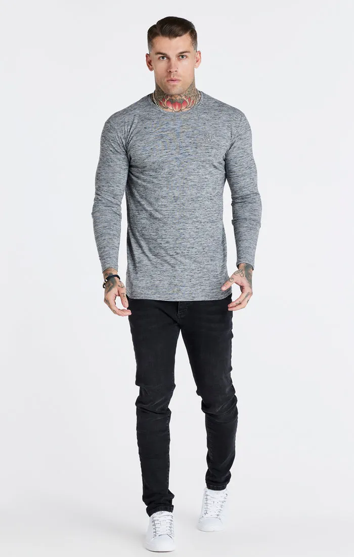 Grey Marl Long Sleeve Muscle Fit T-Shirt sold by Siksilk product image thumbnail 4