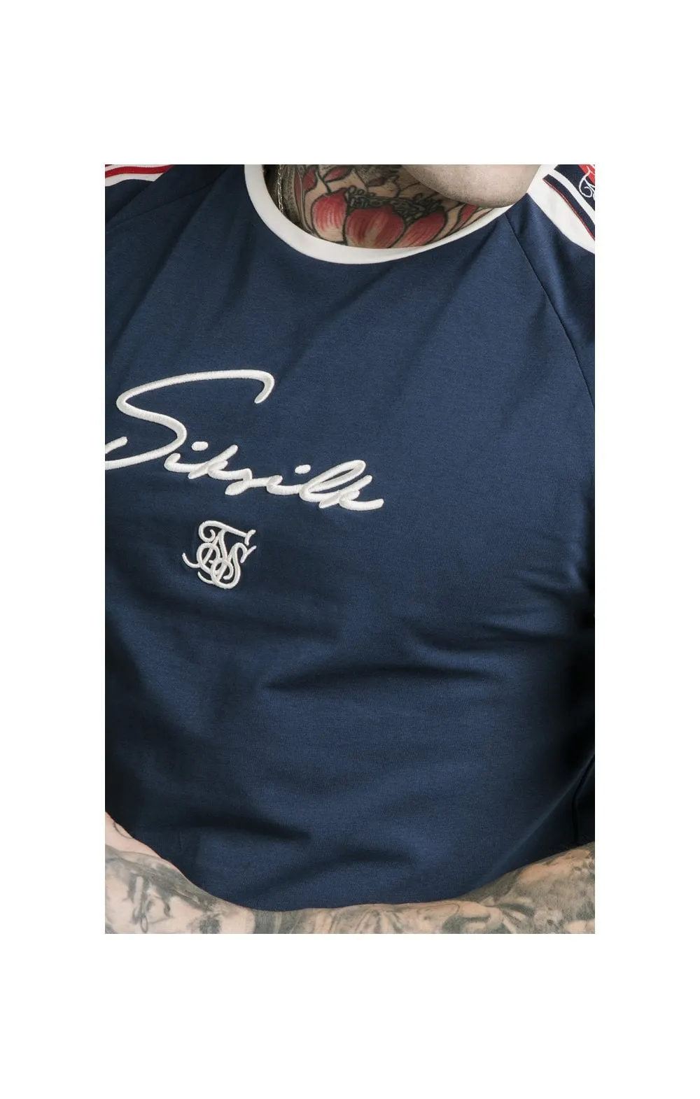 SikSilk Retro Tape Gym Tee - Navy sold by Siksilk product image thumbnail 4