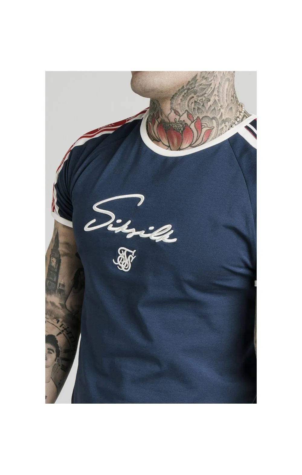 SikSilk Retro Tape Gym Tee - Navy sold by Siksilk product image thumbnail 2