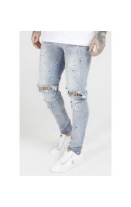 SikSilk Bust Knee Riot Denims - Light Blue sold by Siksilk