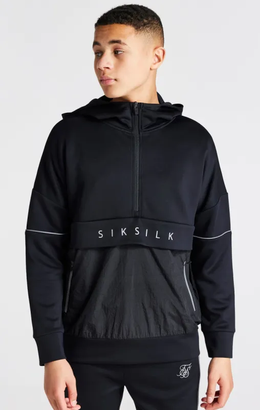 Boys Black Half Zip Hoodie sold by Siksilk