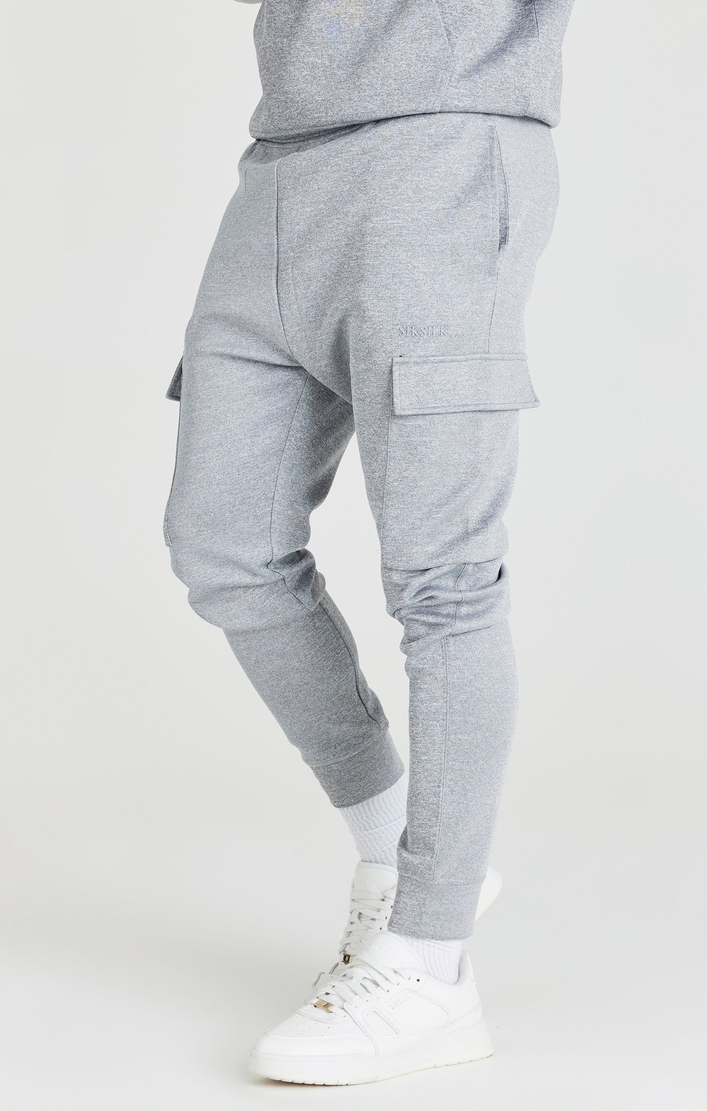 Grey Exhibit Cuffed Cargo Pant sold by Siksilk