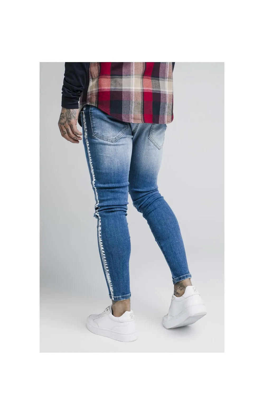 SikSilk Knee Burst Paint Stripe Denims - Midstone sold by Siksilk product image thumbnail 5