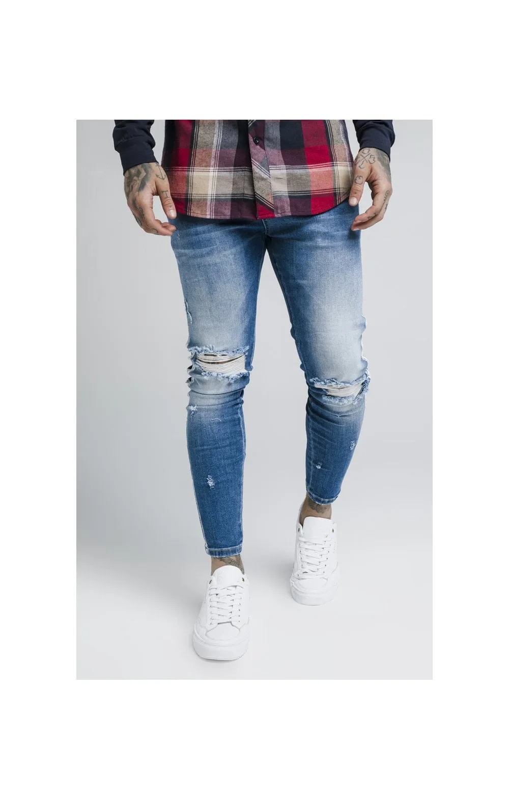 SikSilk Knee Burst Paint Stripe Denims - Midstone sold by Siksilk product image thumbnail 2