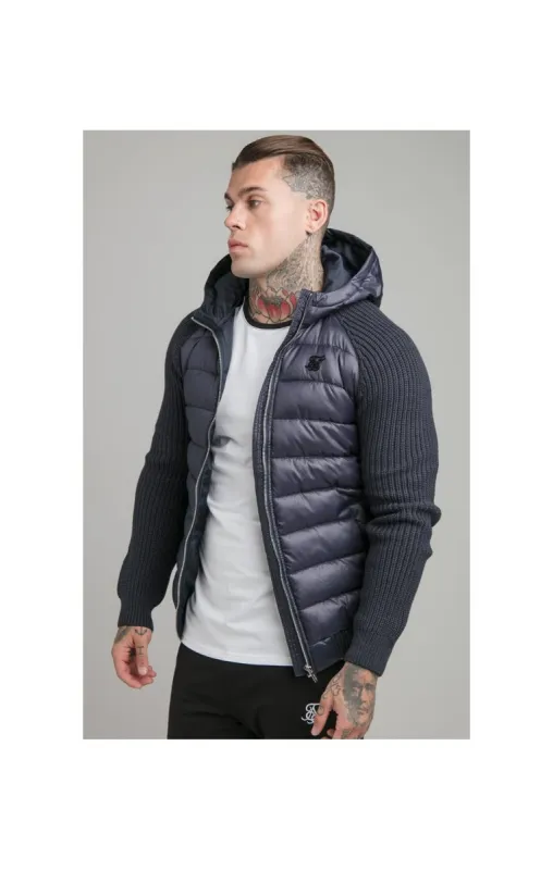 Navy Knit Bubble Jacket sold by Siksilk