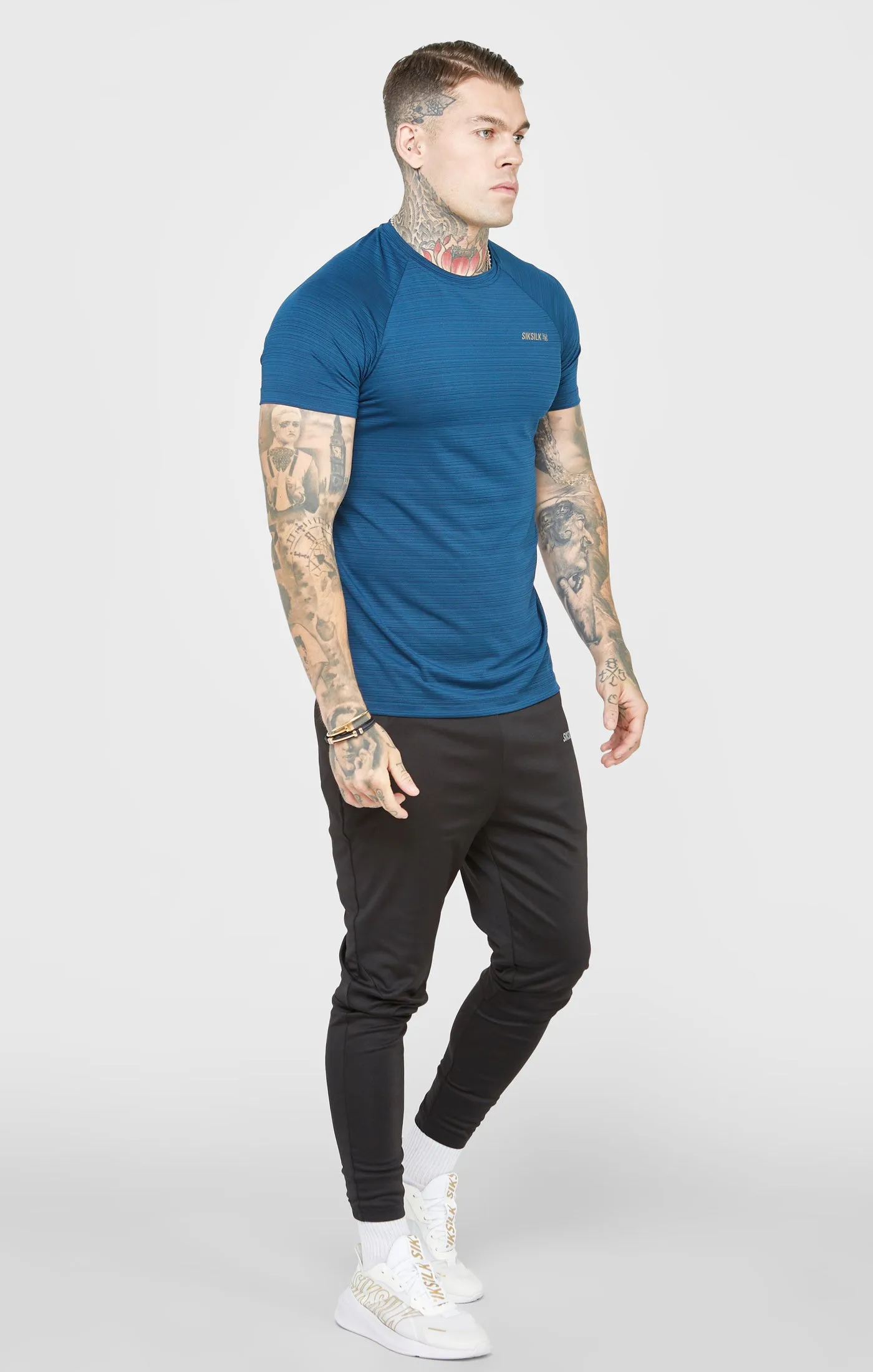 Teal Sports Textured Look T-Shirt sold by Siksilk product image thumbnail 4