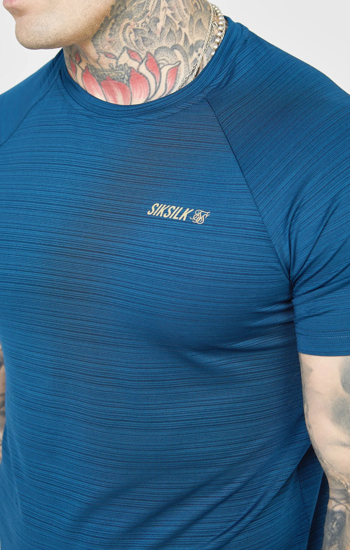 Teal Sports Textured Look T-Shirt sold by Siksilk product image thumbnail 2