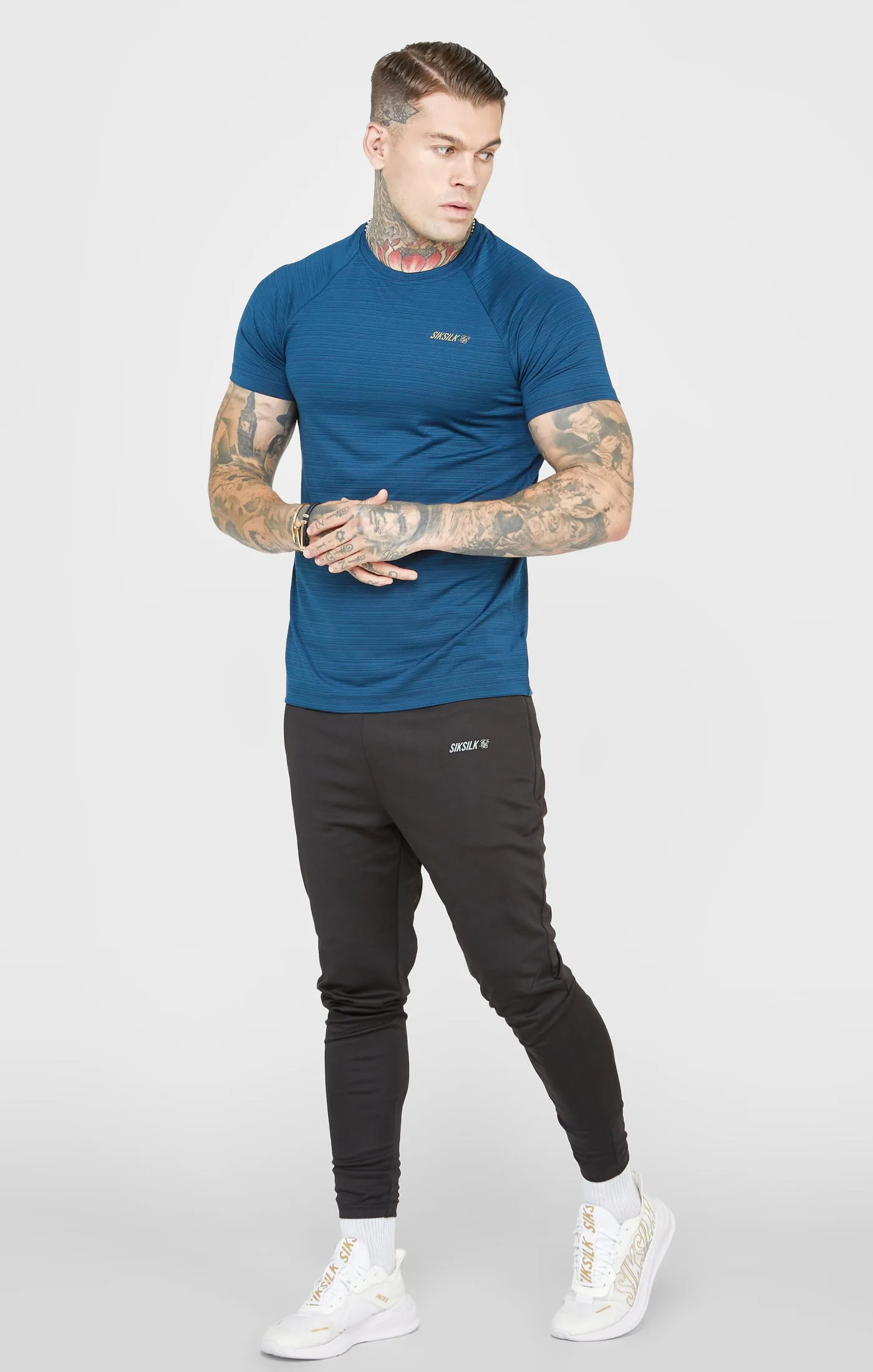 Teal Sports Textured Look T-Shirt sold by Siksilk product image thumbnail 3
