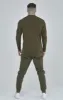 Khaki Essential Long Sleeve Muscle Fit T-Shirt sold by Siksilk
