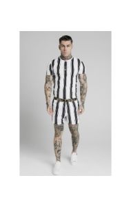 SikSilk S/S Raglan Gym Tee - Black & White sold by Siksilk