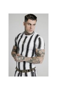 SikSilk S/S Raglan Gym Tee - Black & White sold by Siksilk