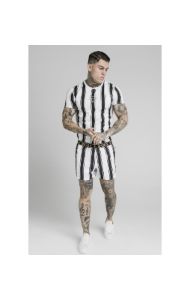 SikSilk S/S Raglan Gym Tee - Black & White sold by Siksilk