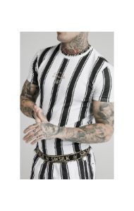SikSilk S/S Raglan Gym Tee - Black & White sold by Siksilk