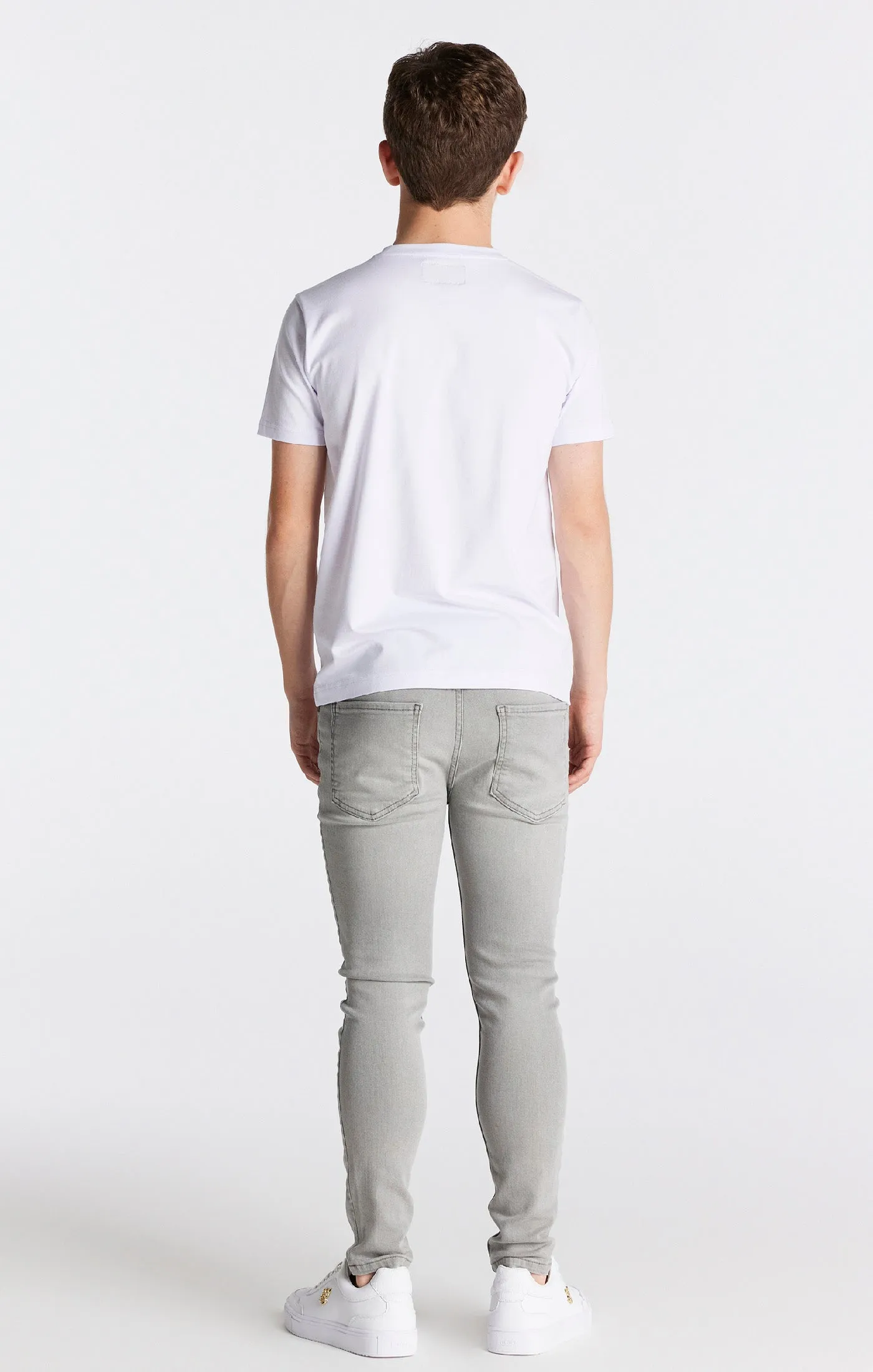 Boys White Essentials Short Sleeve T-Shirt sold by Siksilk product image thumbnail 5