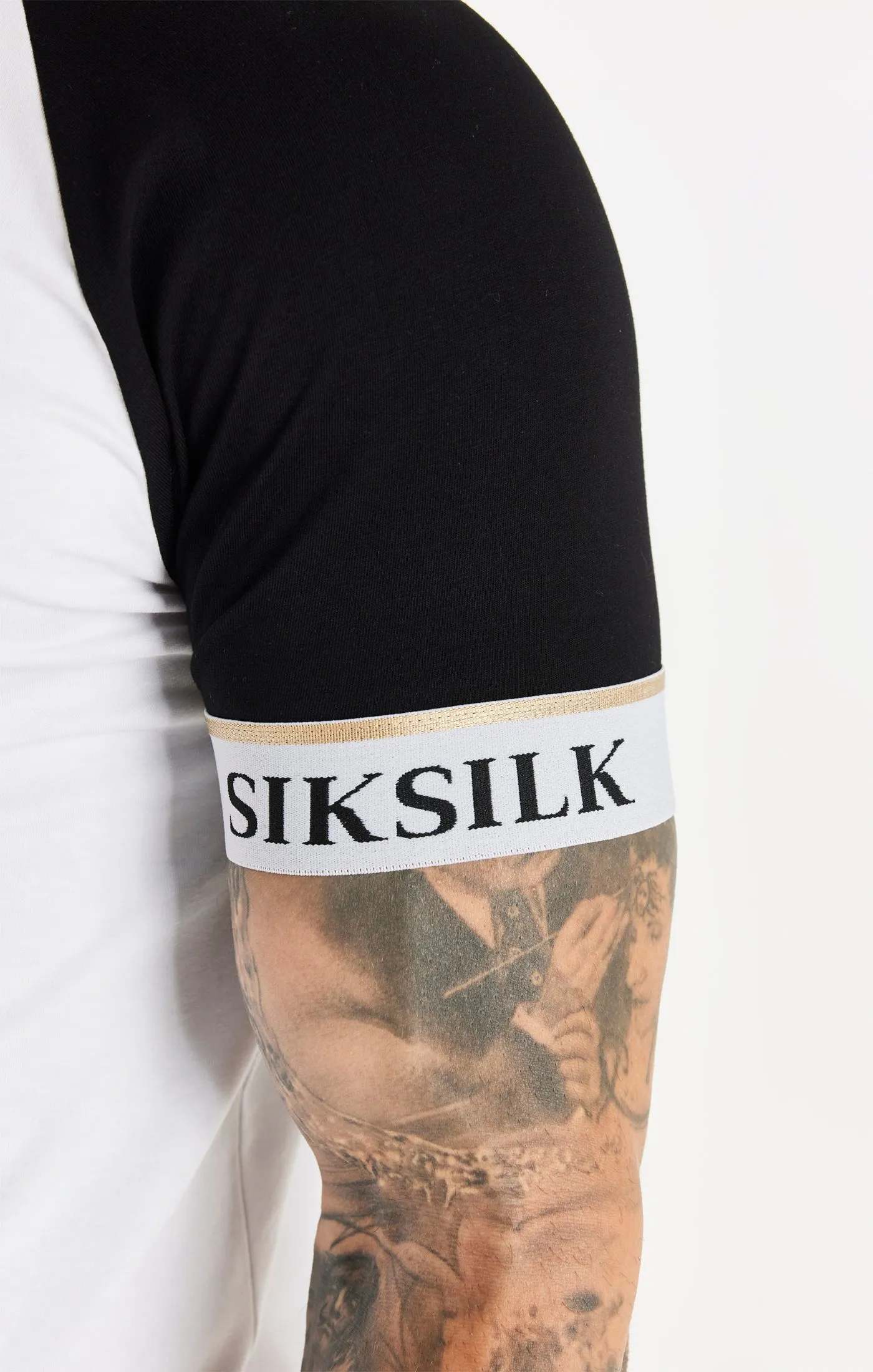 White Elastic Cuff Raglan T-Shirt sold by Siksilk product image thumbnail 2