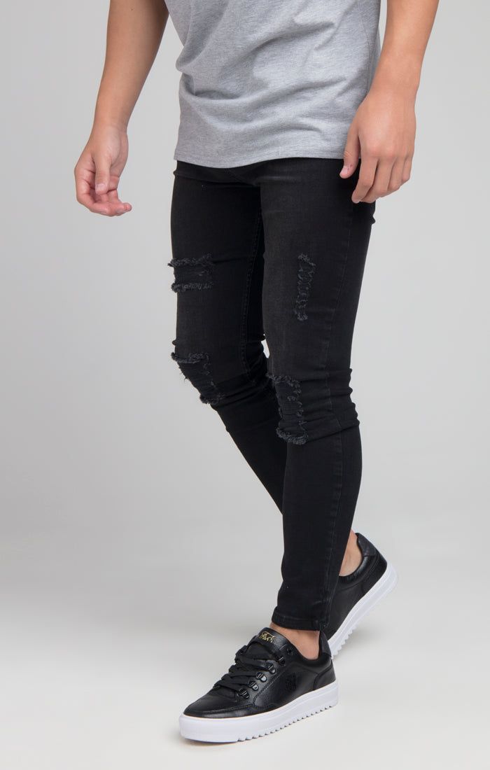 Boys Illusive Black Distressed Denim Jean sold by Siksilk