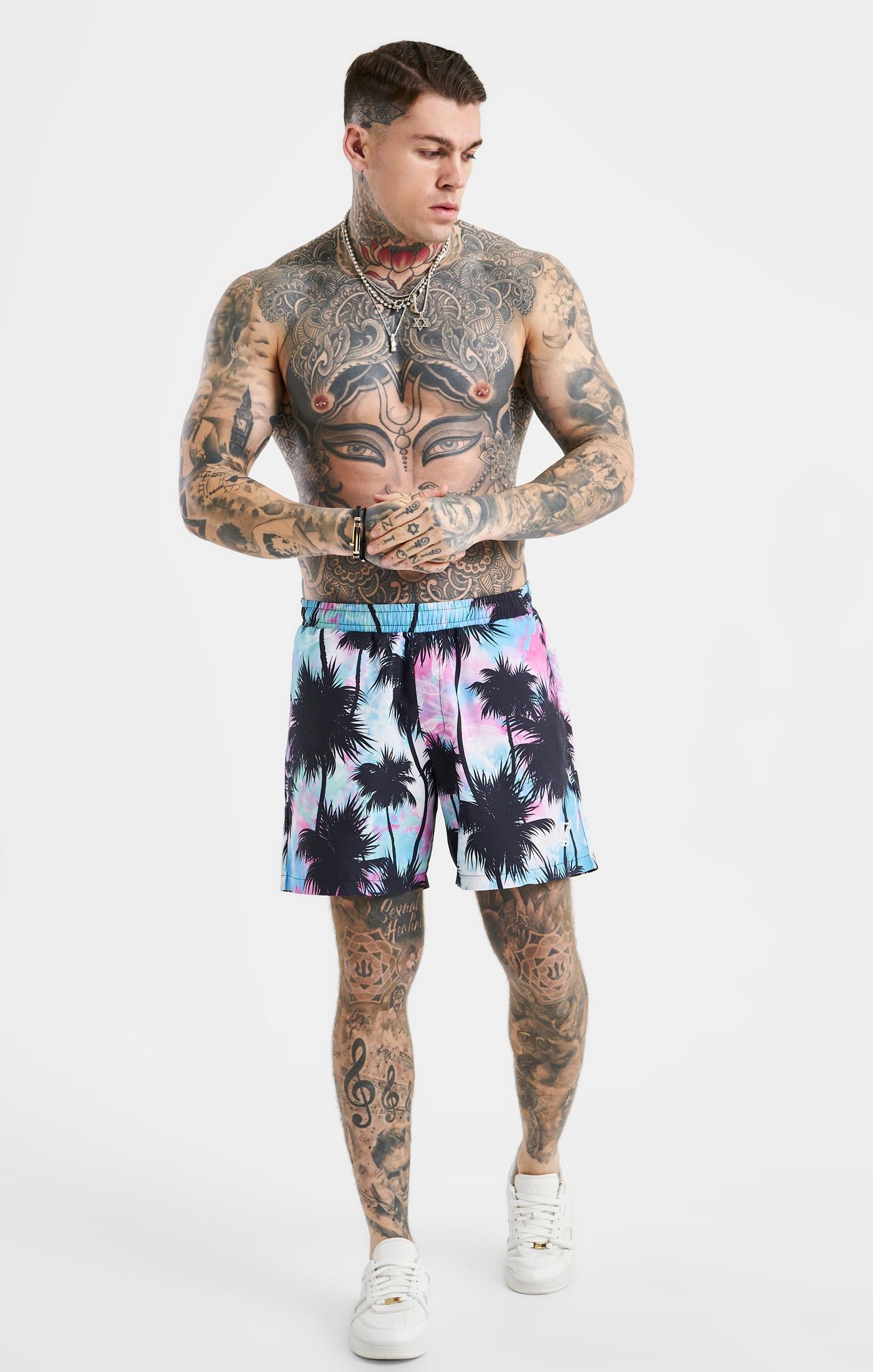 SikSilk Palm Swim Short - Black & Pink sold by Siksilk product image thumbnail 3