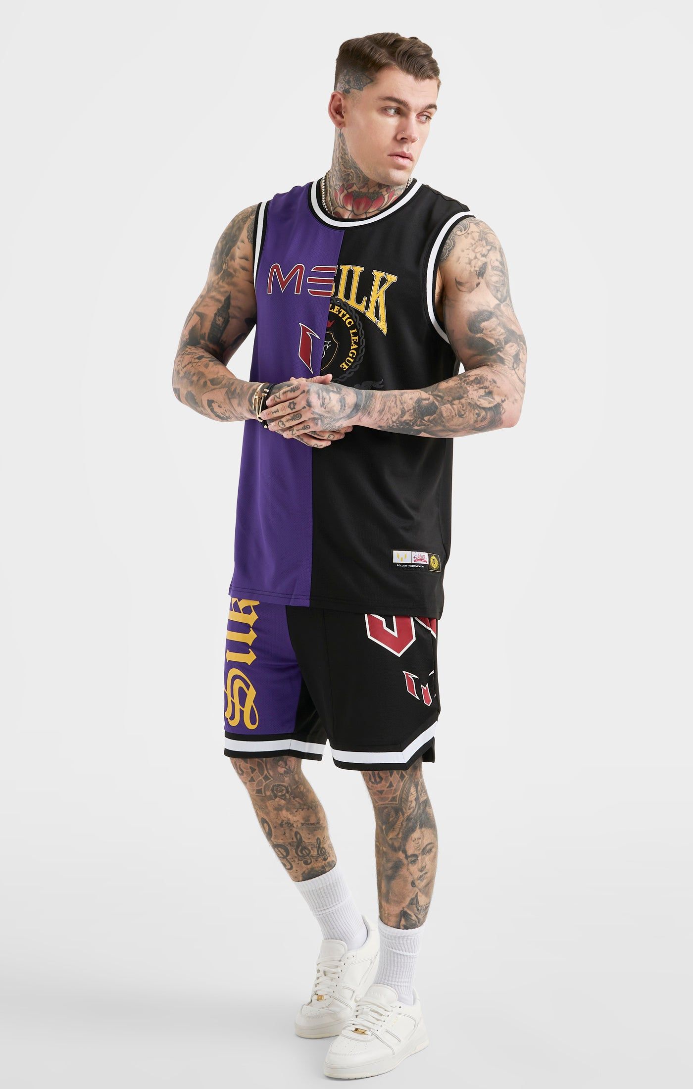 Messi x SikSilk Retro Varsity Vest - Black & Purple sold by Siksilk product image thumbnail 3