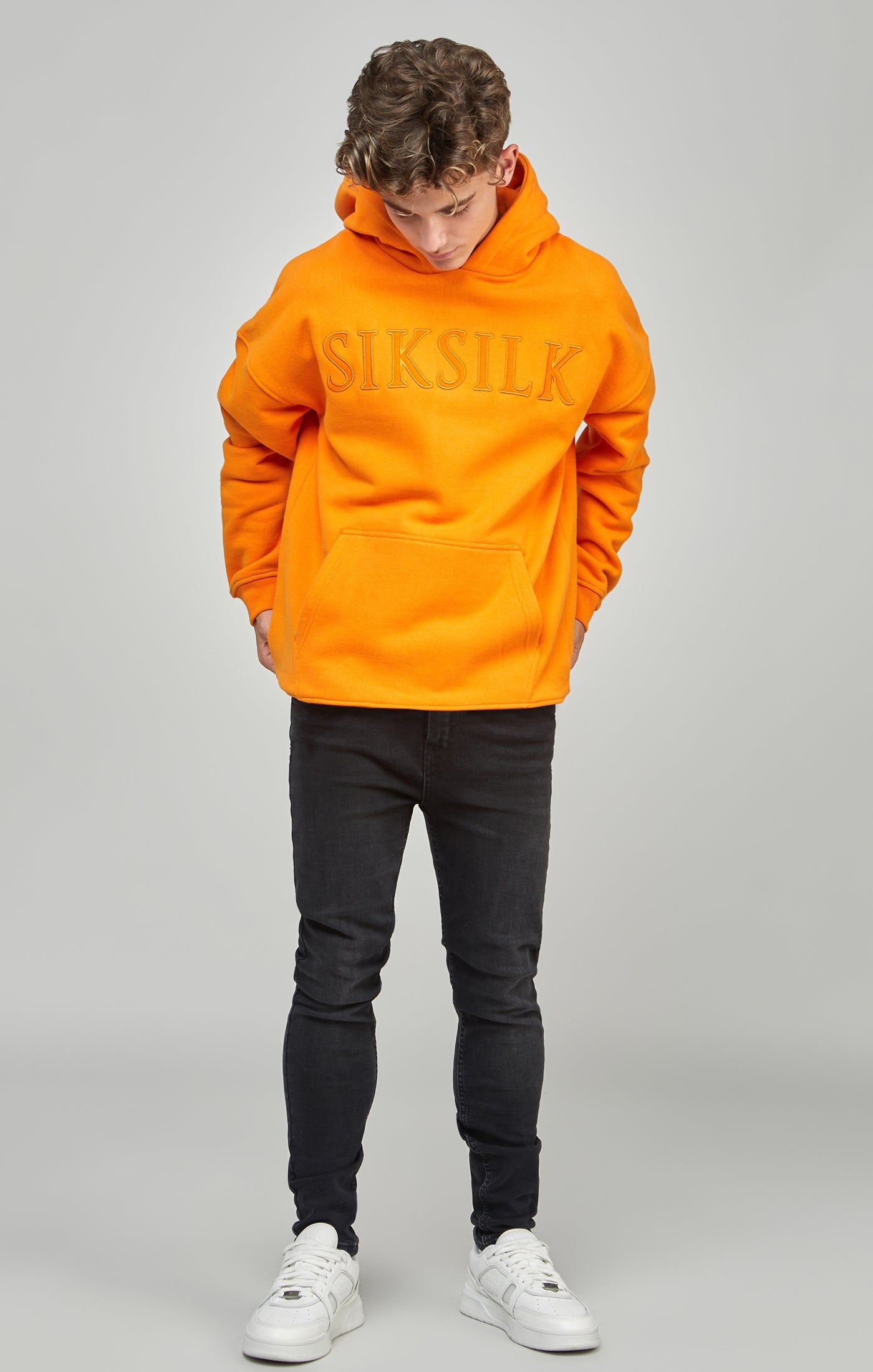 Boys Orange Applique Relaxed Fit Hoodie sold by Siksilk product image thumbnail 3