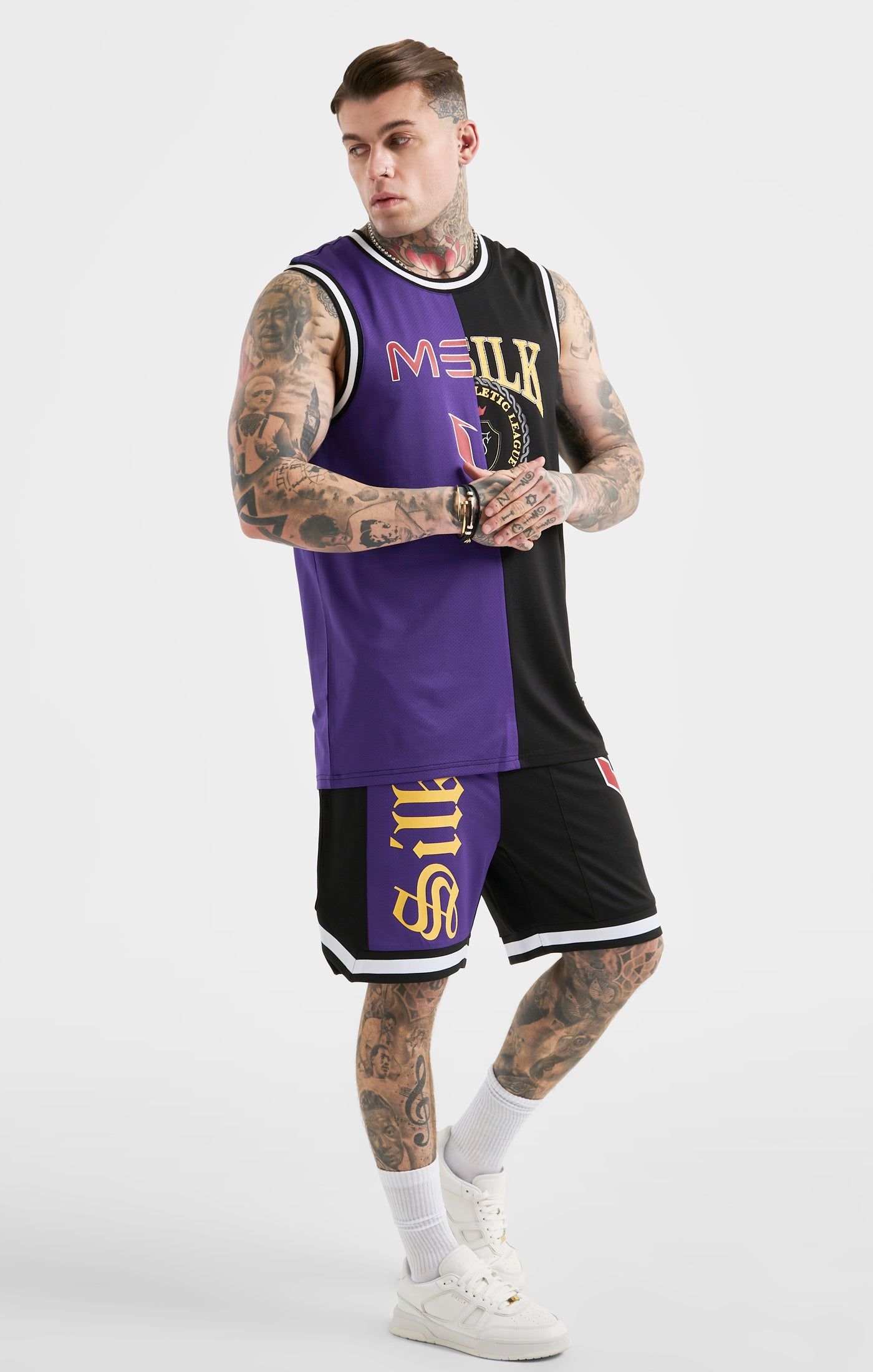 Messi x SikSilk Retro Varsity Vest - Black & Purple sold by Siksilk product image thumbnail 4