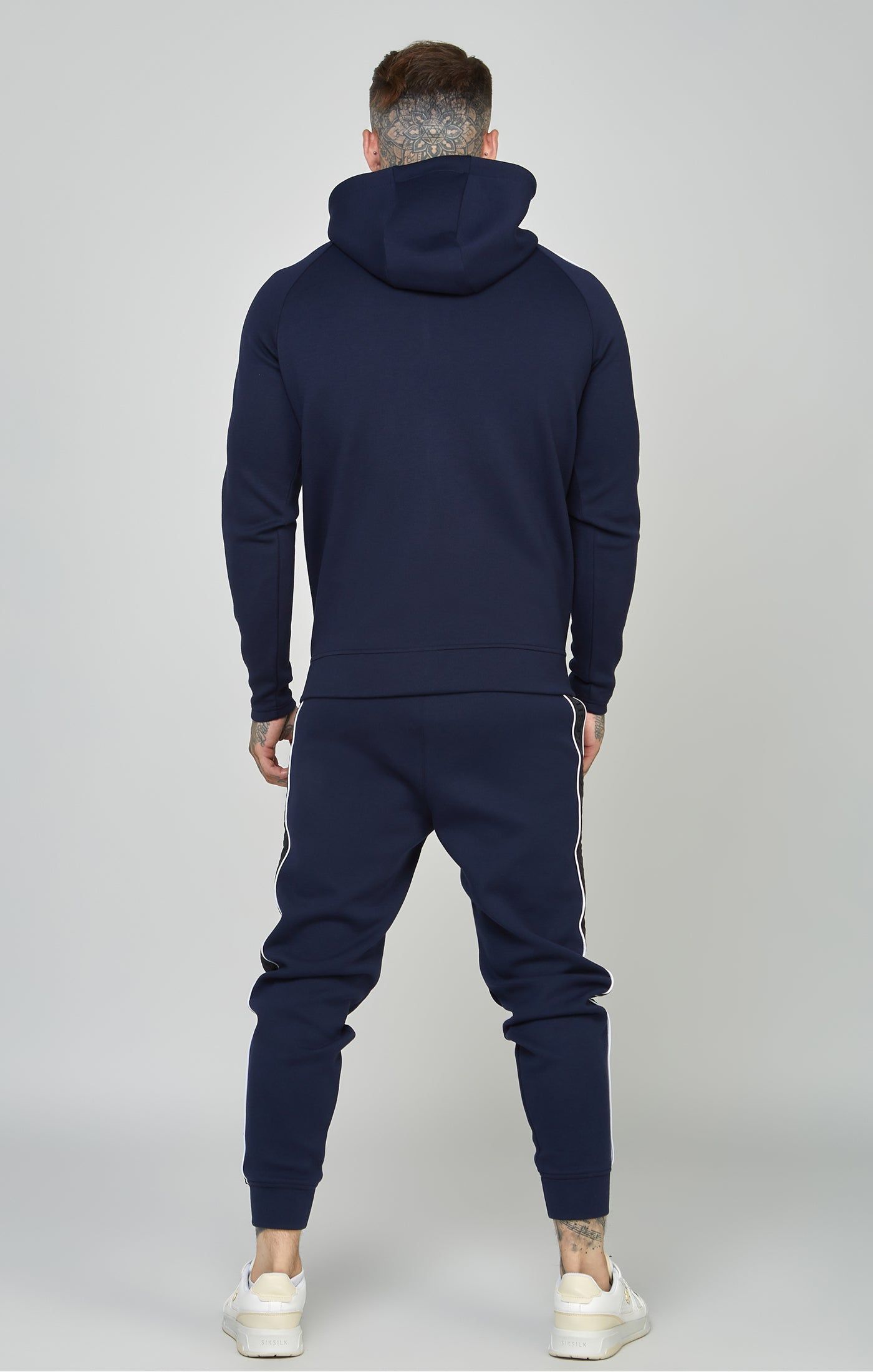 Navy Taped Zip Thru Hoodie & Jogger Set sold by Siksilk product image thumbnail 5