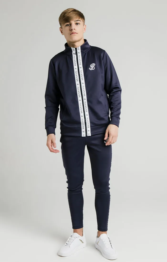Illusive London Tape Zip Through Hoodie - Navy & White sold by Siksilk product image thumbnail 3