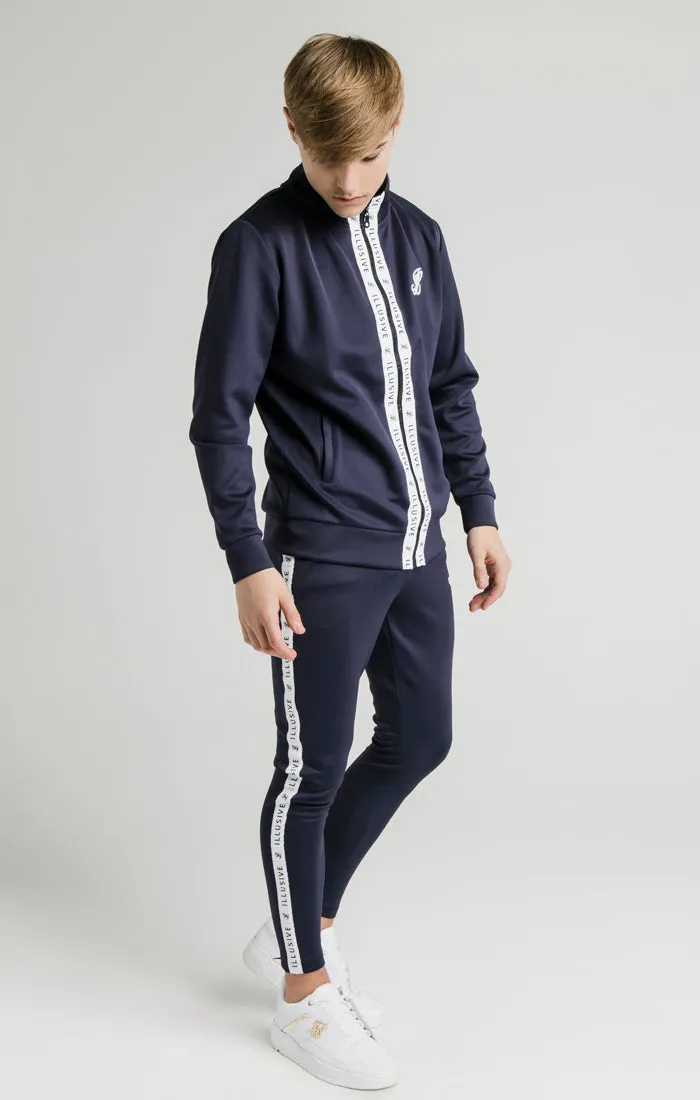 Illusive London Tape Zip Through Hoodie - Navy & White sold by Siksilk product image thumbnail 4