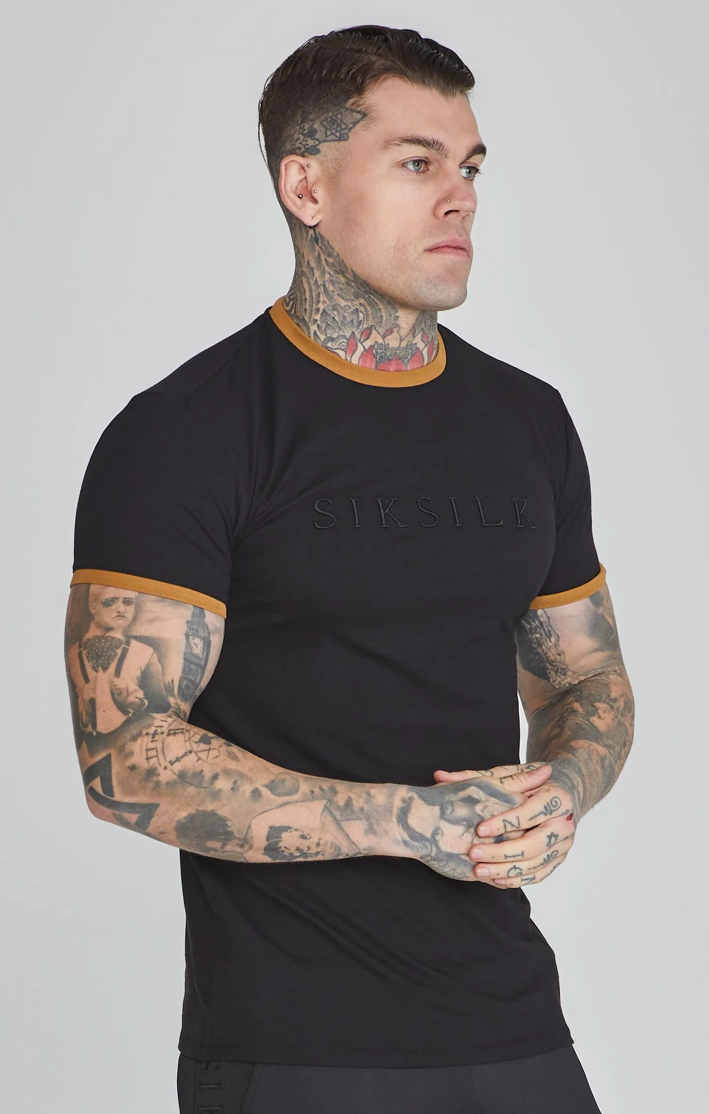 Black Ringer T-Shirt sold by Siksilk