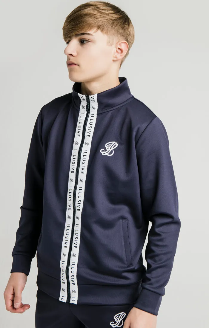 Illusive London Tape Zip Through Hoodie - Navy & White sold by Siksilk product image thumbnail 2