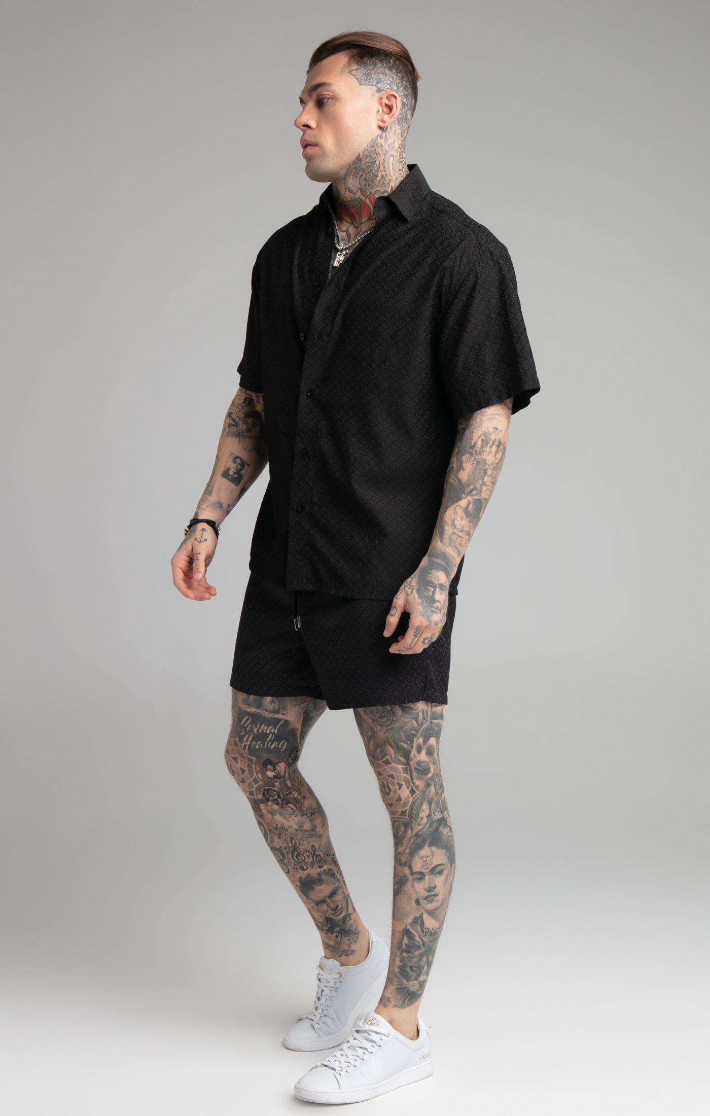 Black Print Resort Shirt sold by Siksilk product image thumbnail 4