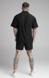 Black Print Resort Shirt sold by Siksilk