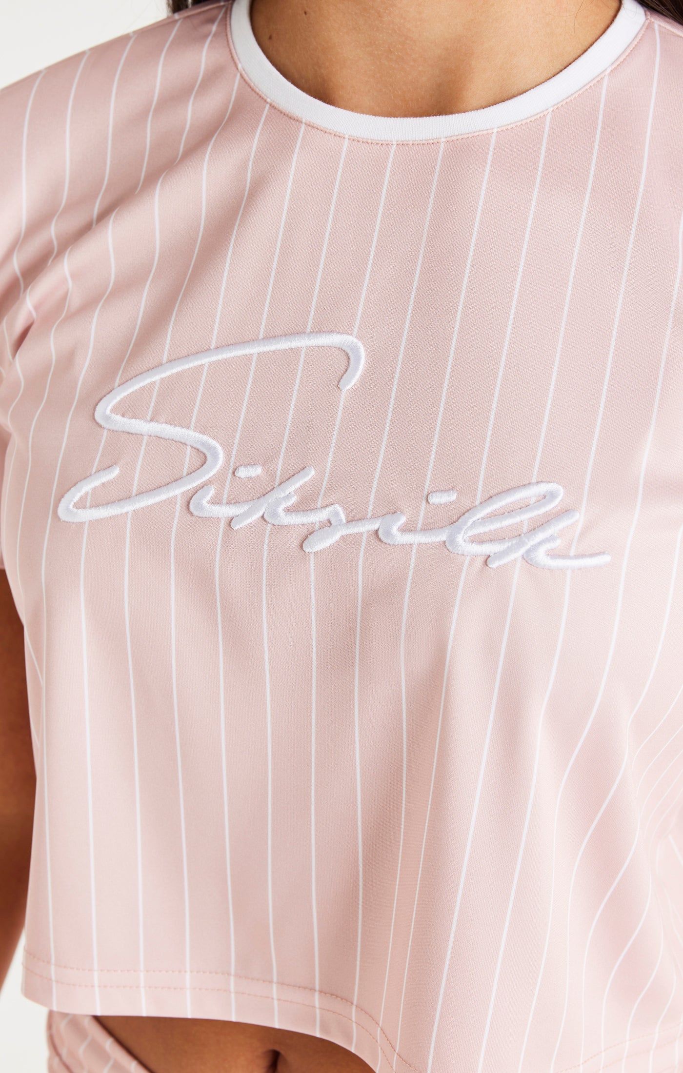 SikSilk Baseball Stripe Crop Tee - Pink sold by Siksilk product image thumbnail 2