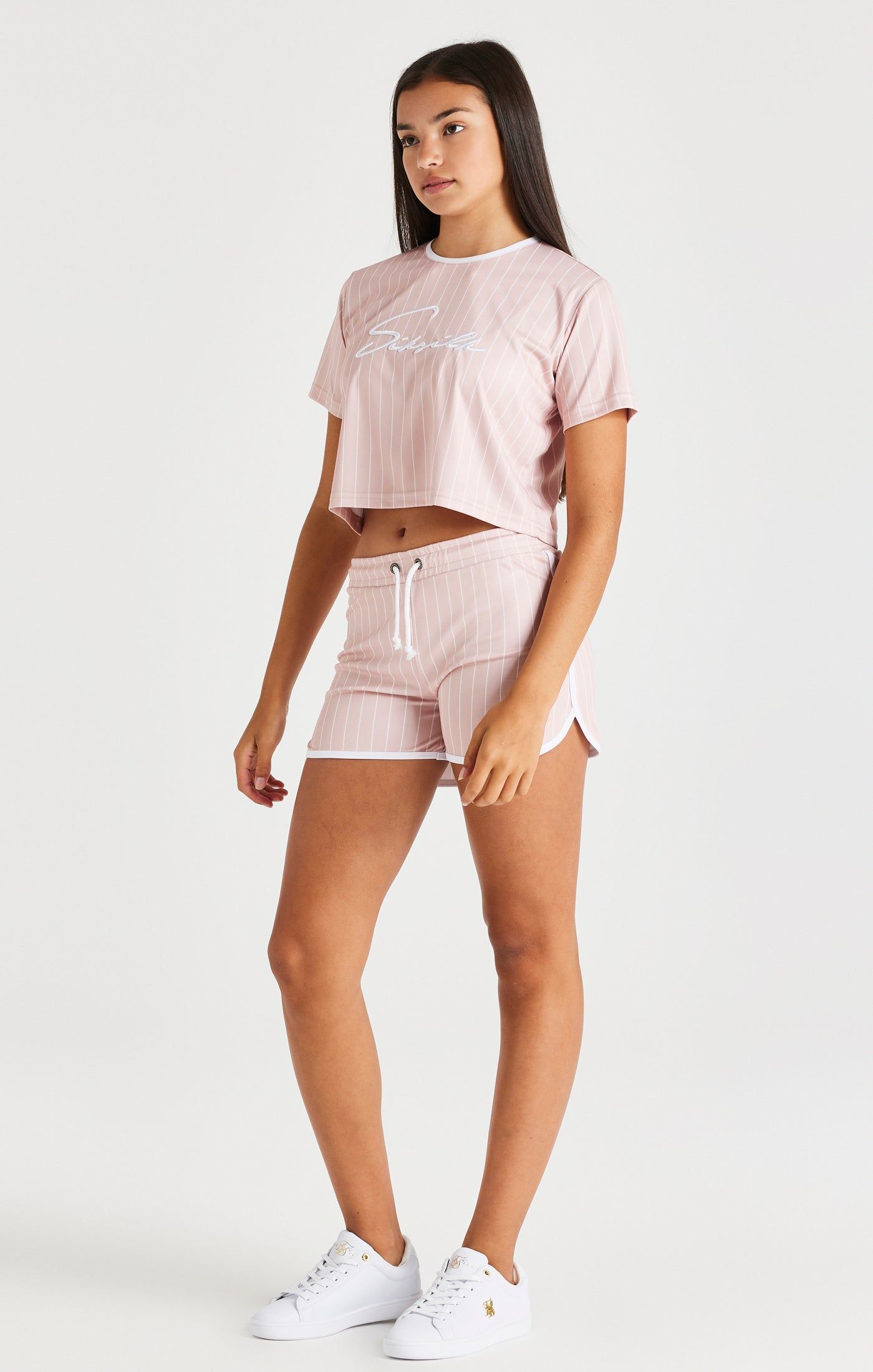 SikSilk Baseball Stripe Crop Tee - Pink sold by Siksilk product image thumbnail 4