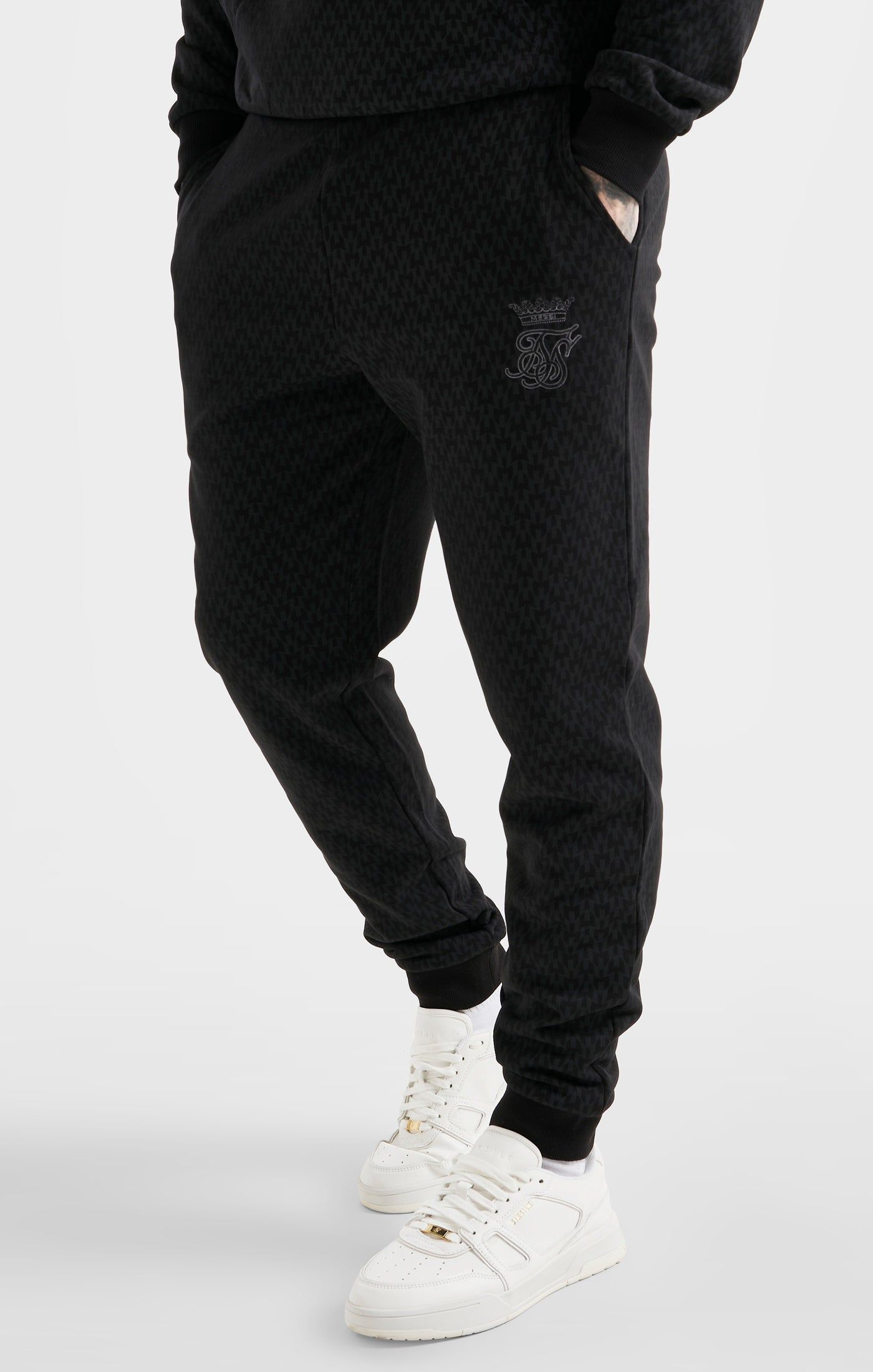 Messi x SikSilk Black Monogram Cuffed Pant sold by Siksilk