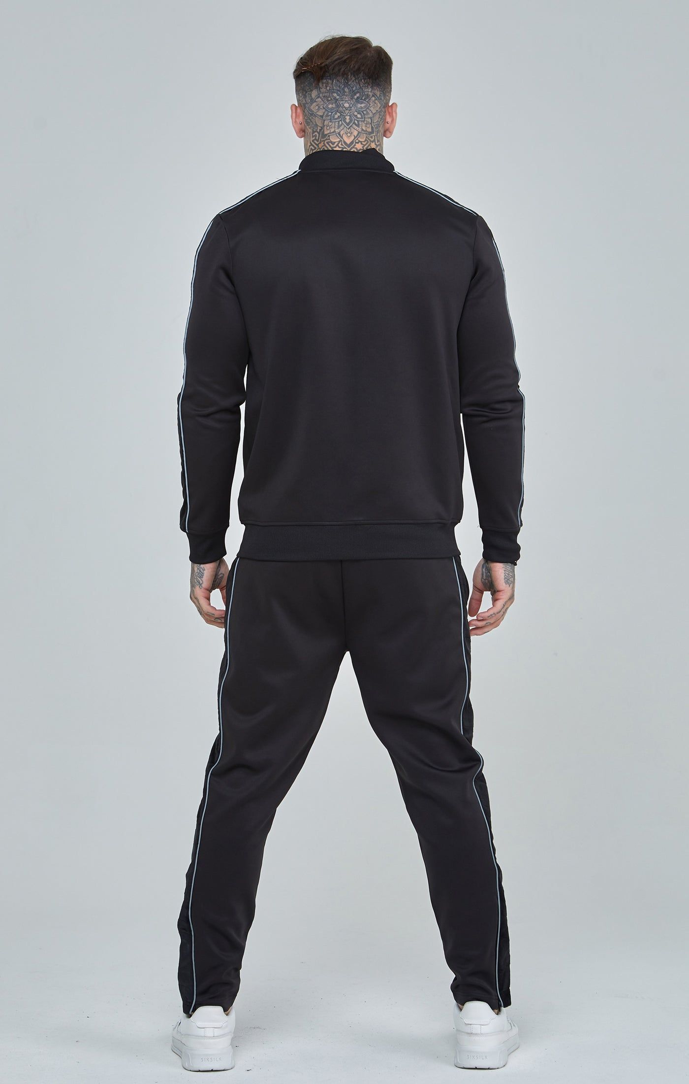 Black Velour Panelled Track Top sold by Siksilk product image thumbnail 5