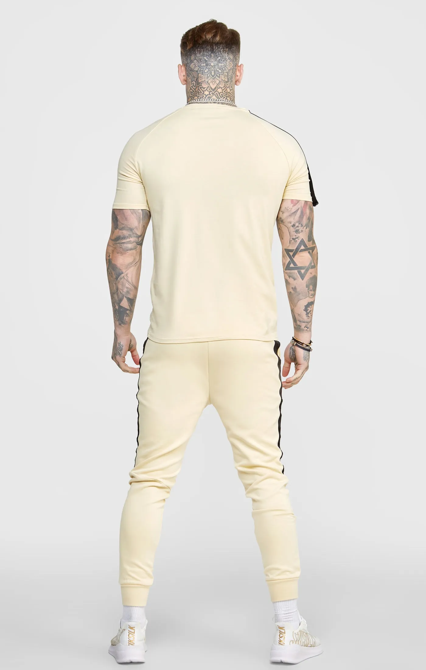 Beige Taped Cuffed Jogger sold by Siksilk product image thumbnail 5