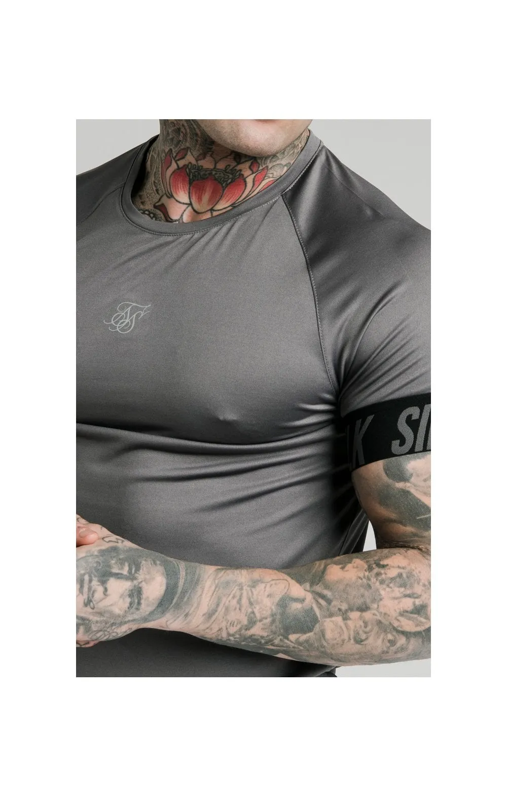 SikSilk S/S Active Tech Tee - Grey sold by Siksilk product image thumbnail 2