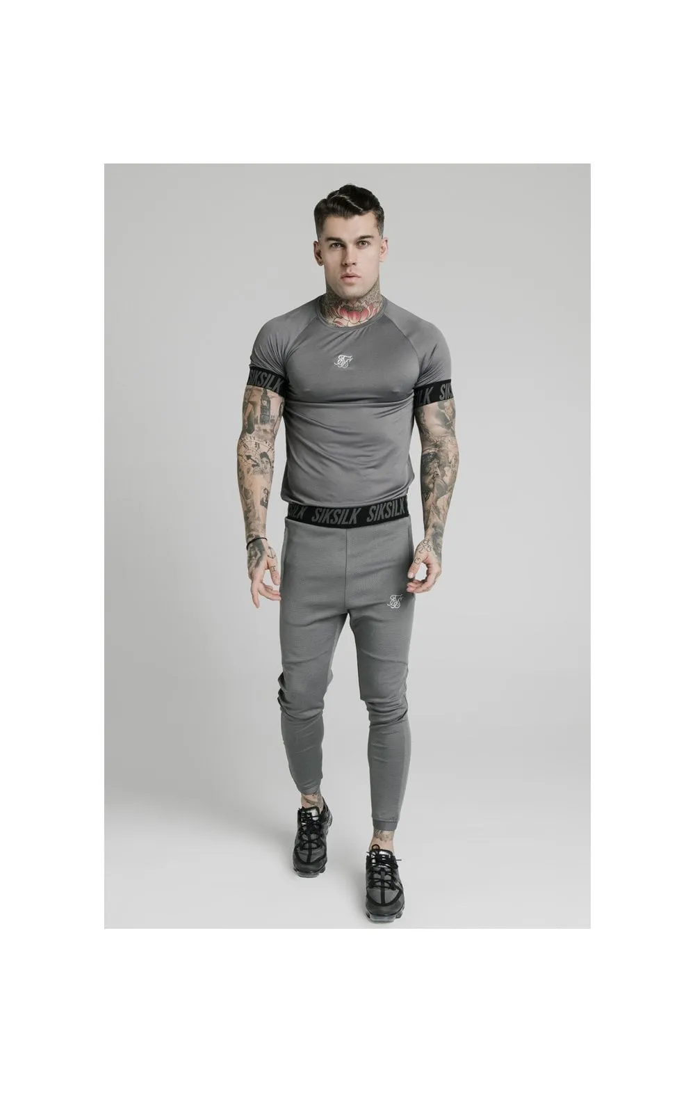 SikSilk S/S Active Tech Tee - Grey sold by Siksilk product image thumbnail 3