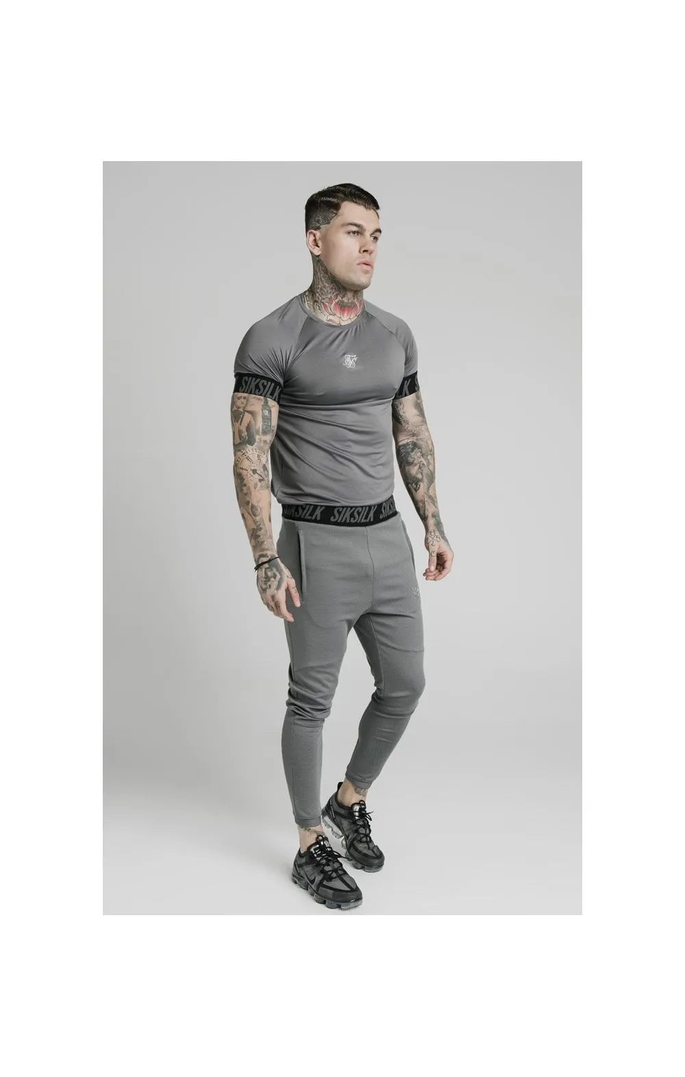 SikSilk S/S Active Tech Tee - Grey sold by Siksilk product image thumbnail 4