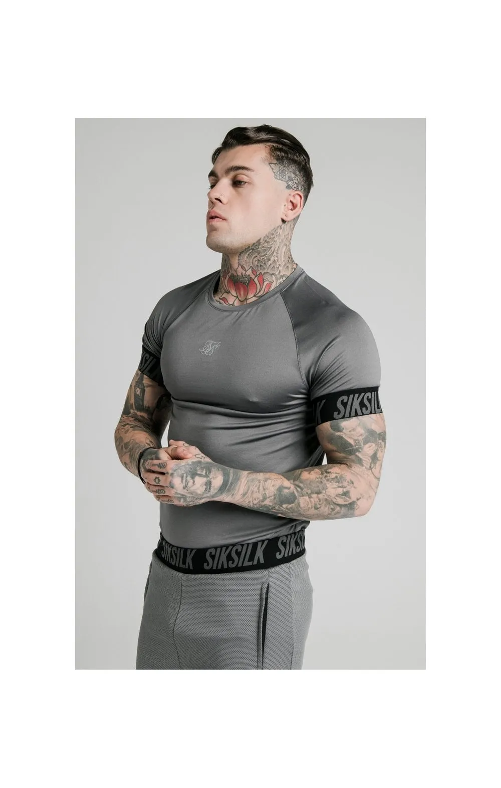 SikSilk S/S Active Tech Tee - Grey sold by Siksilk