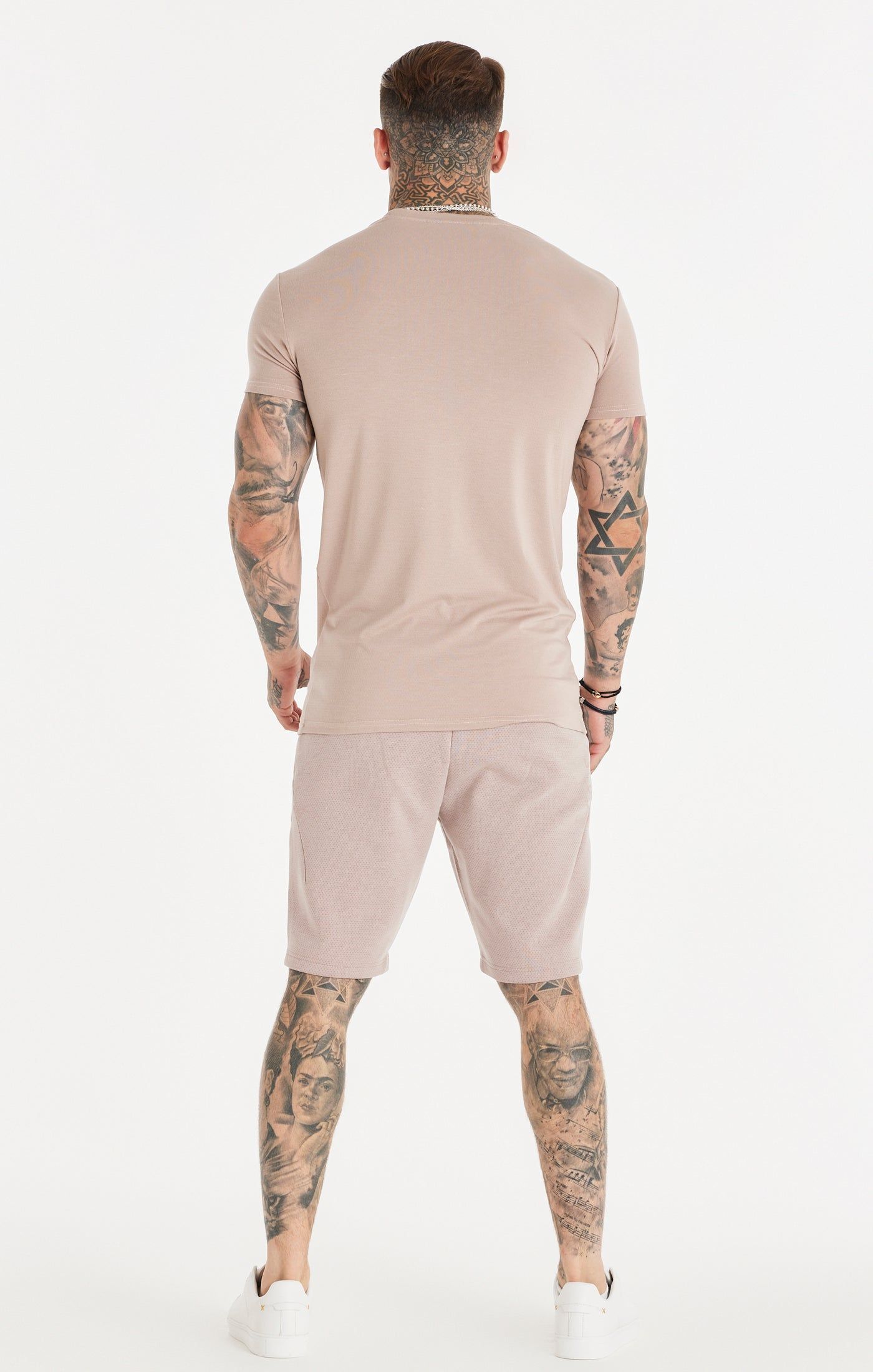 Washed Pink Textured Muscle Fit T-Shirt sold by Siksilk product image thumbnail 6