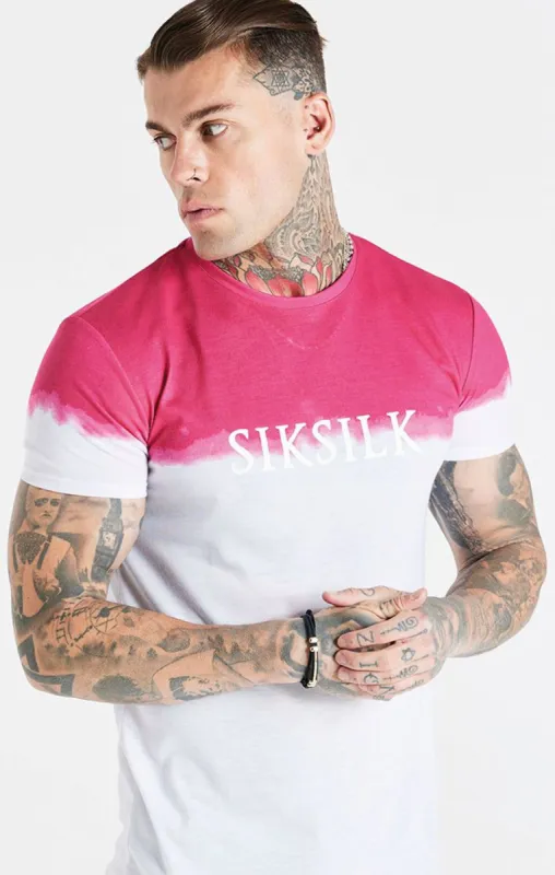 White Dip Dye Fade Muscle Fit T-Shirt sold by Siksilk