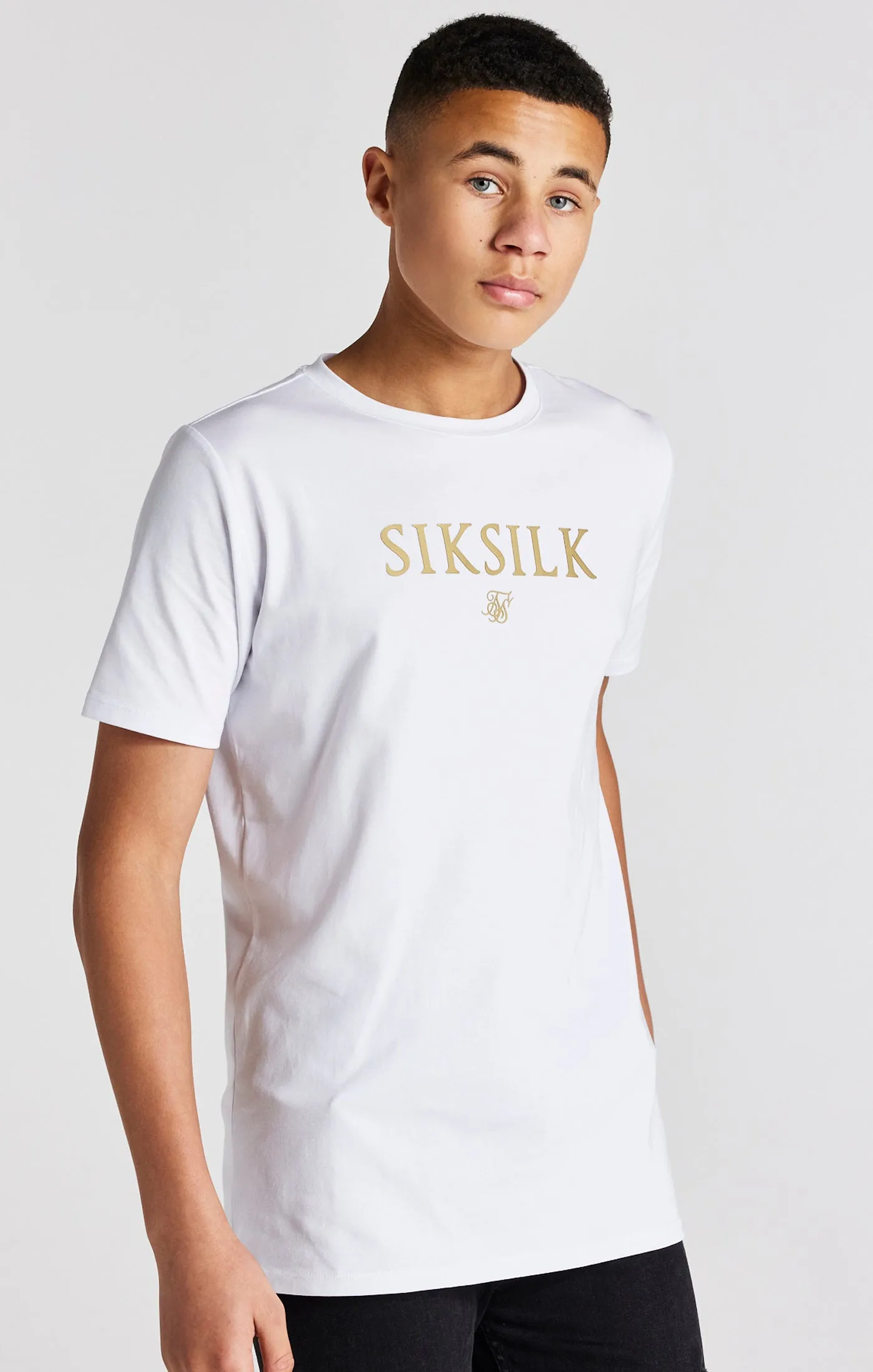 Boys White Branded T-Shirt sold by Siksilk