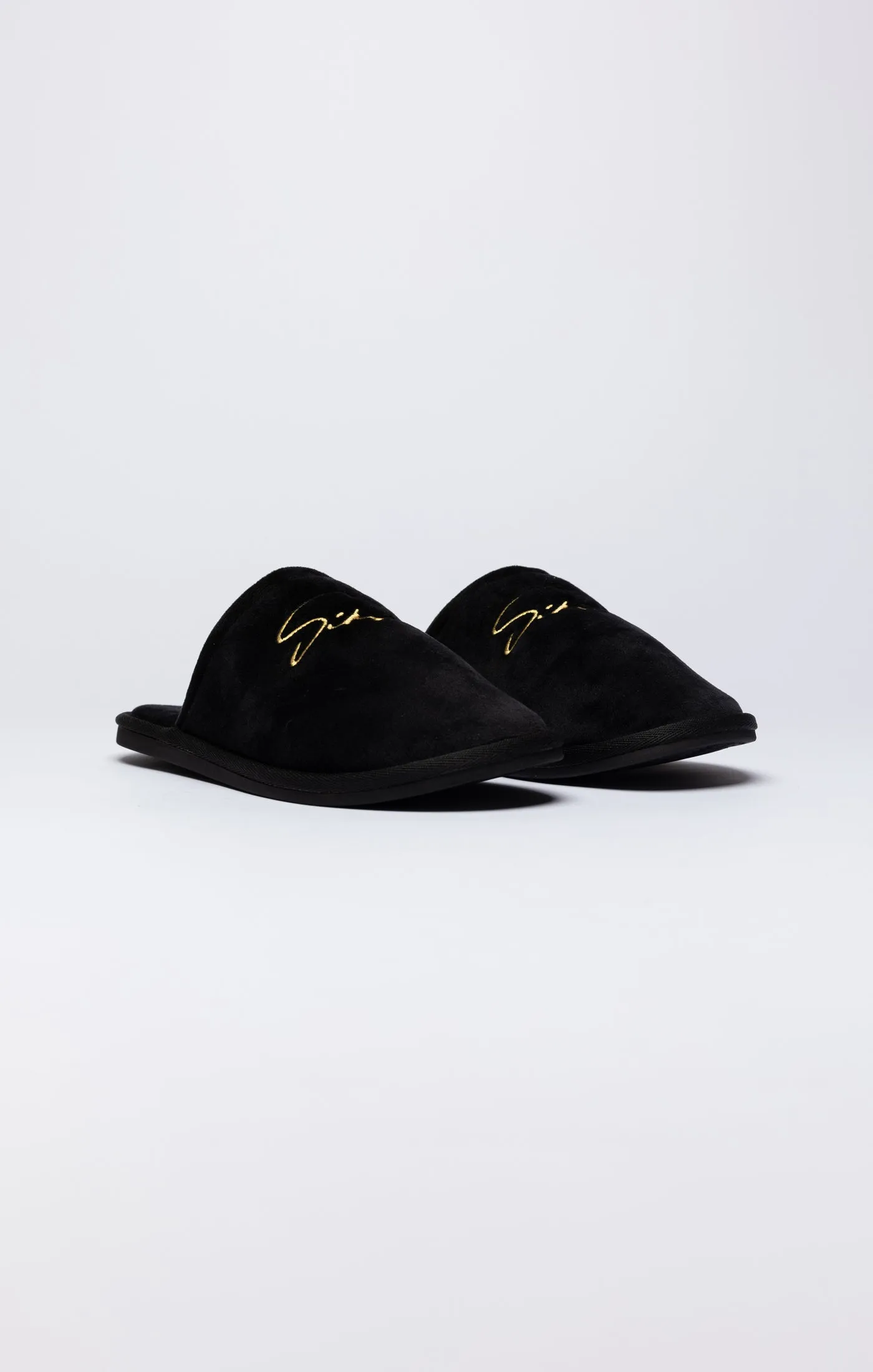 Black Slipper With Embroidered Logo sold by Siksilk product image thumbnail 3